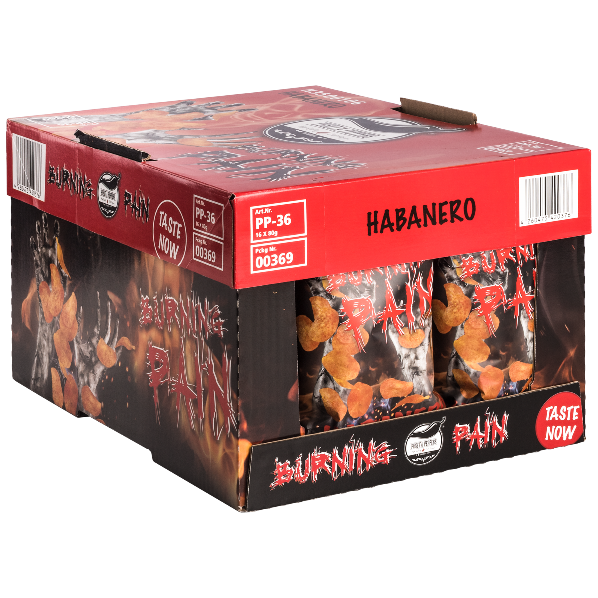 Puszta Peppers Burning Pain Habanero Kartoffelchips 80g Tüte 200.